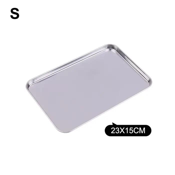 Plateau rectangulaire nordique en acier inoxydable, assiettes de pâtisserie, cuisson des aliments, p