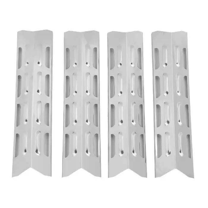 4 Pièces Couvercles de brûleurs de barbecue en acier inoxydable durables, réglables, argentés, plaqu