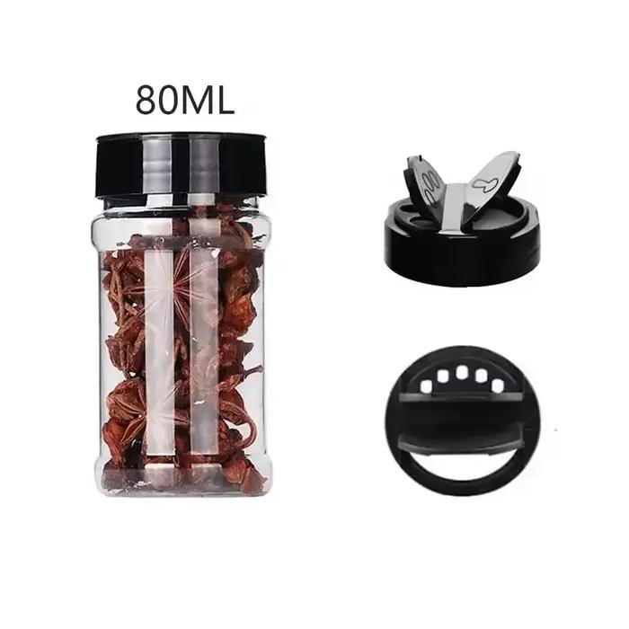 Pot à Épices en Plastique Transparent avec Shaker pour Cuisine, 1 Pièce