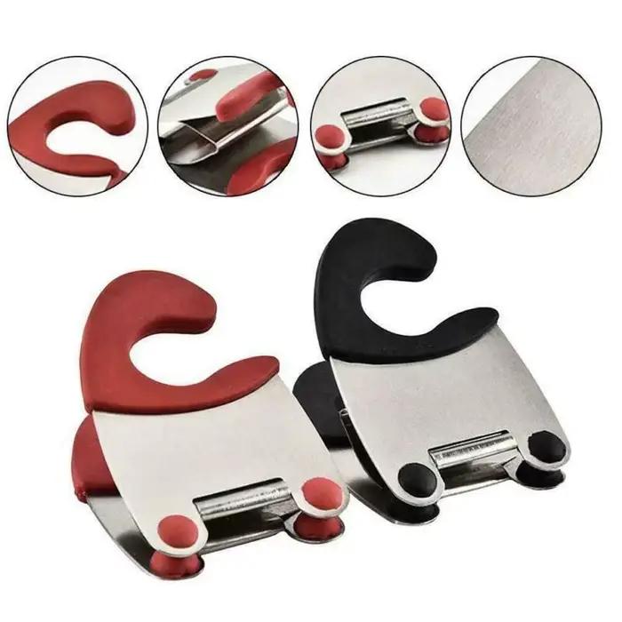 Porte-cuillère à Pot, Clip de fixation Anti-brûlure, poignée en Silicone pour cuillère, spatule, fou