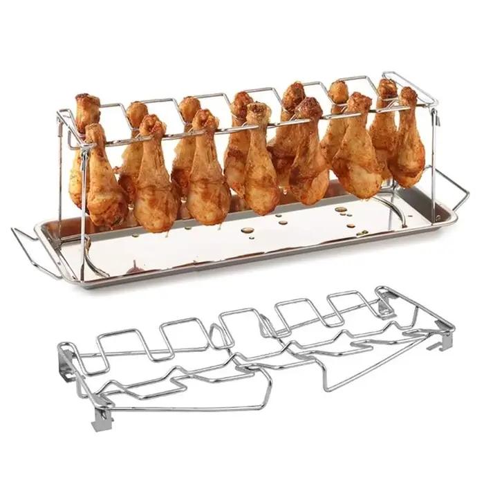 Rack jambe d'aile au poulet pour le fumeur Facile à utiliser 14 créneaux poulet.