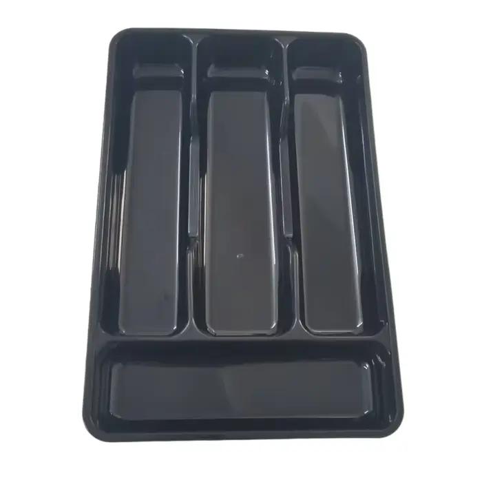 Organisateur de tiroir de cuisine, boîte de rangement à diviseur réglable pour ustensiles, couverts,