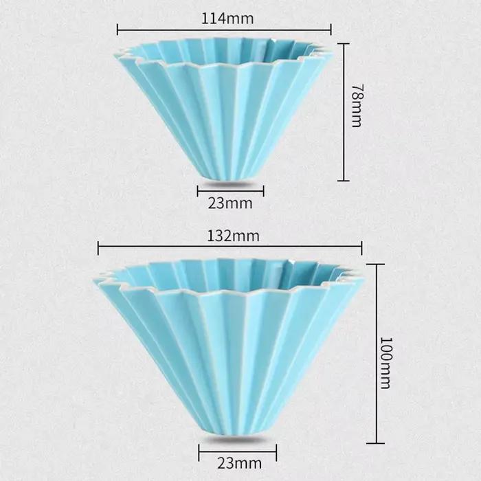 Goutteur de café en céramique, verser sur cafetière, Origami fait à la main, tasse filtrante en form