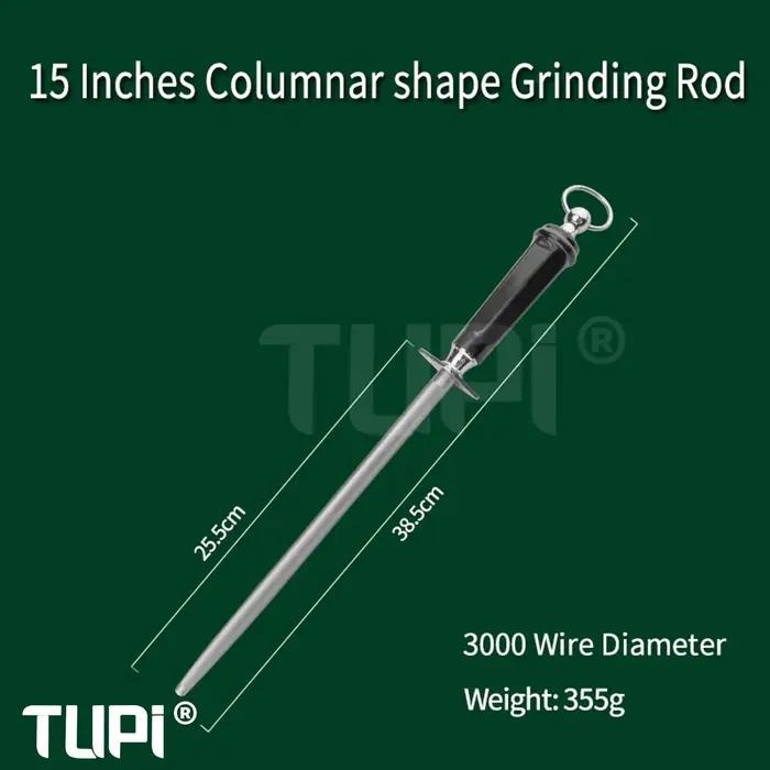 TUPI Honing Rod, tige d'affûtage professionnelle pour couteaux de chef avec poignée confortable, out