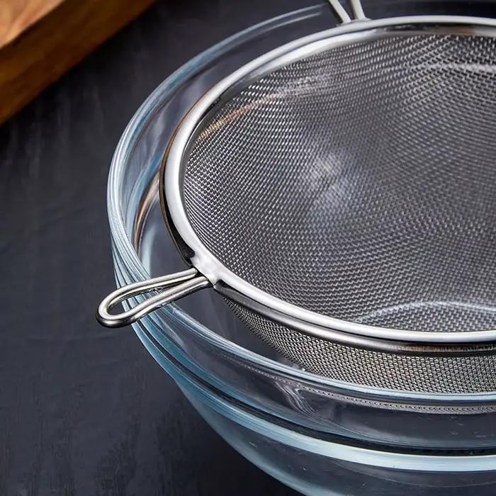 Filtre à Farine en Acier Inoxydable, Filtre à Lait de Soja, Cuillère de Cuisson, Double Oreille, Sna