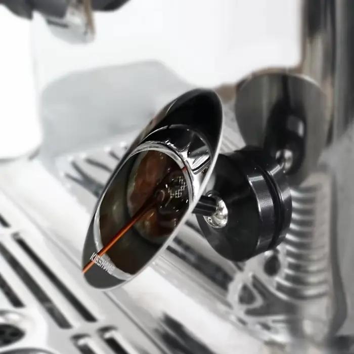 Miroir de tir d'extraction d'espresso, porte-filtre en acier inoxydable, lentille d'observation du d