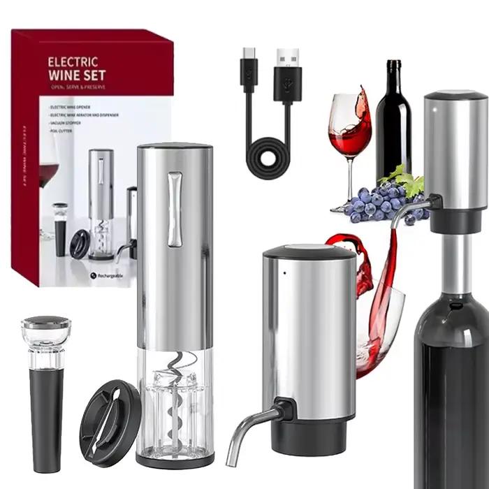 Ouvre-vin rouge électrique Rechargeable, tire-bouchon automatique, ensemble coupe-feuille, bouchon d