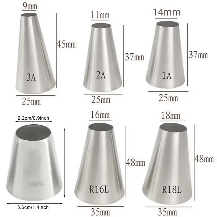 Buse de tuyauterie ronde multi-tailles, grande taille, outils de pâtisserie, crème à gâteau, pointes