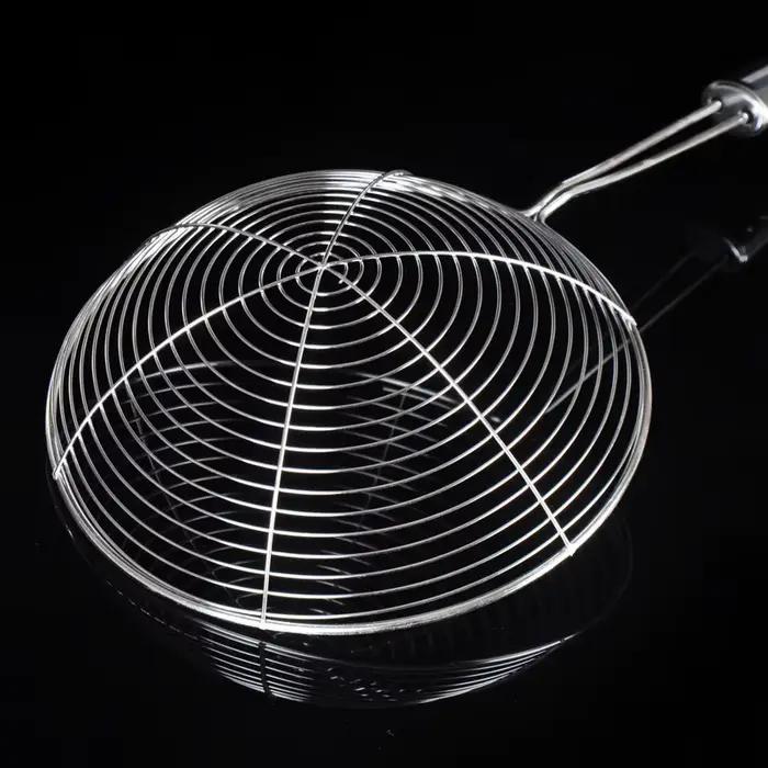 Passoire en acier inoxydable à long manche, filtre à friture, passoire à frites, filet de cuisine, t
