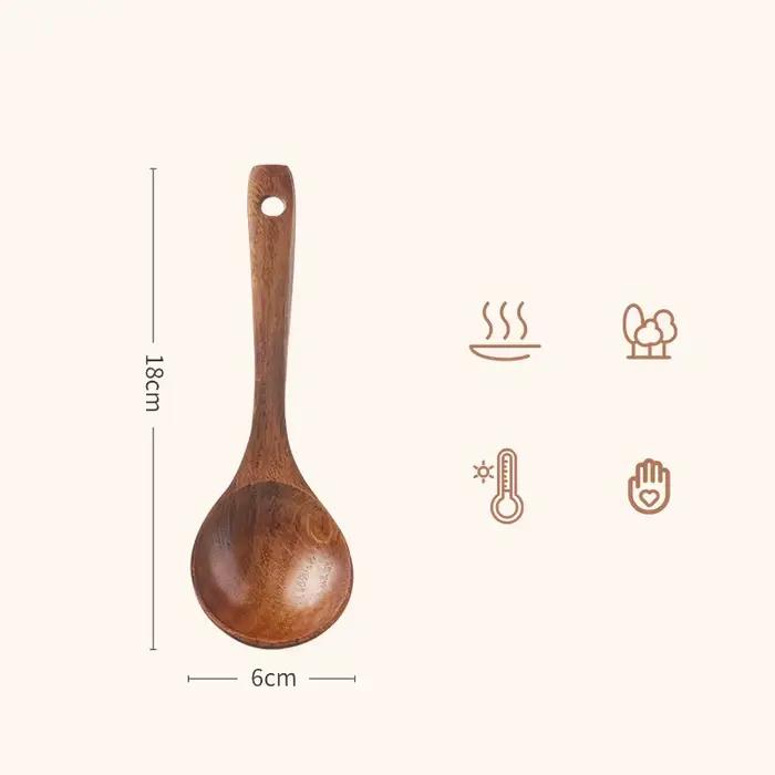 Cuillère en bois naturel pour ustensiles de cuisine, ustensiles antiadhésifs, cuillères de cuisine f