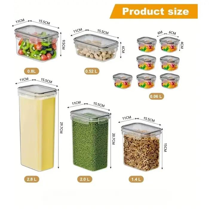12 contenants alimentaires hermétiques sans BPA avec couvercles - Lavables au lave-vaisselle, pour l
