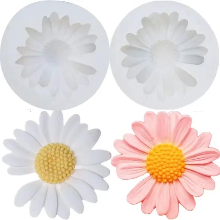 Moule 3D en forme de fleur de marguerite, en Silicone, fleur de soleil, aromathérapie, savon époxy,