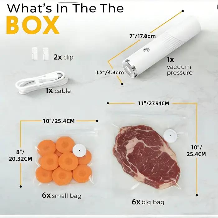 Machine de mise sous vide sans fil entièrement automatique, petite et portable, pour emballage alime