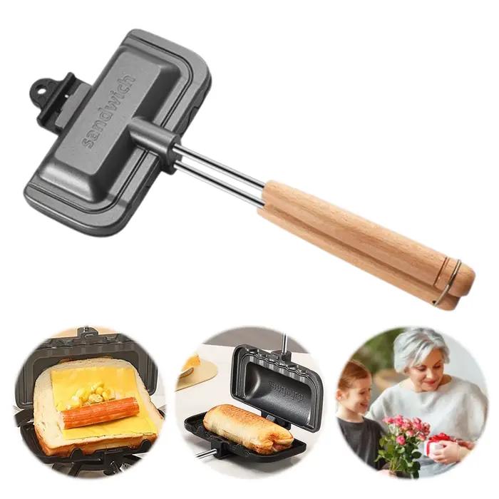 Poêle à sandwichs grillés et à panini avec plaques antiadhésives, plaque de cuisson double face en a