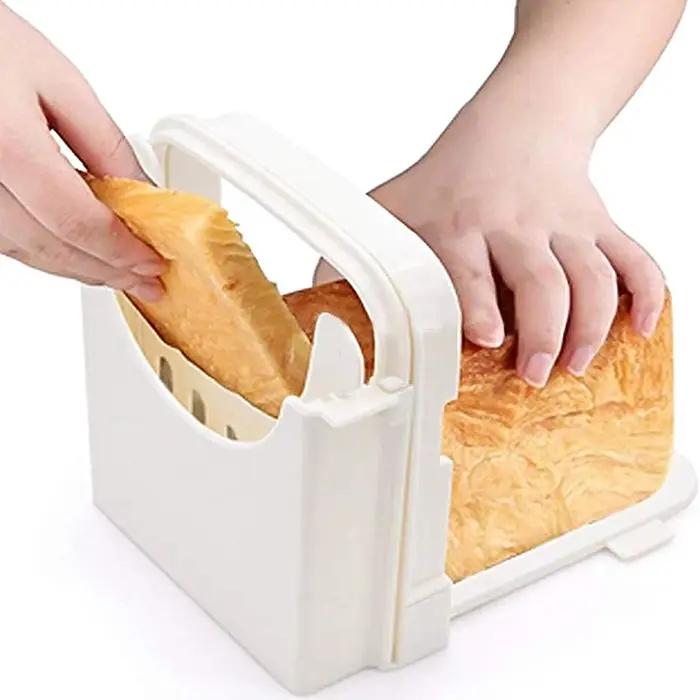 JXSLICER-Machine à trancher le pain de toast réglable, outils pliables en plastique, guide de coupe