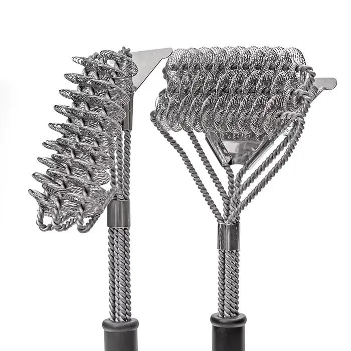 Brosse de gril sûre-brosse de barbecue sans poils-nettoyeur de barbecue en acier inoxydable résistan