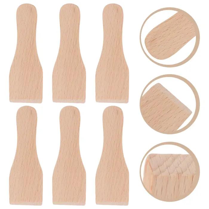 Petite spatule à pâtisserie Portable en bois, 6 pièces, grattoir à fromage sûr pour Restaurant, cuis