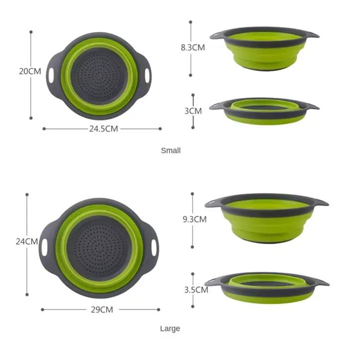 Panier de nettoyage et d'égouttage en silicone pour légumes et fruits, panier de nettoyage pliable 1