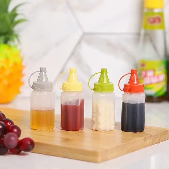 Bouteille de vinaigre à presser, 4 pièces, accessoires de cuisine, petit outil, portable, pique-niqu