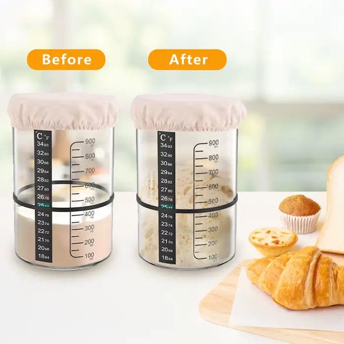 Pot de démarrage de pâte 900ml, récipient de Fermentation au levain, pot en verre transparent avec c