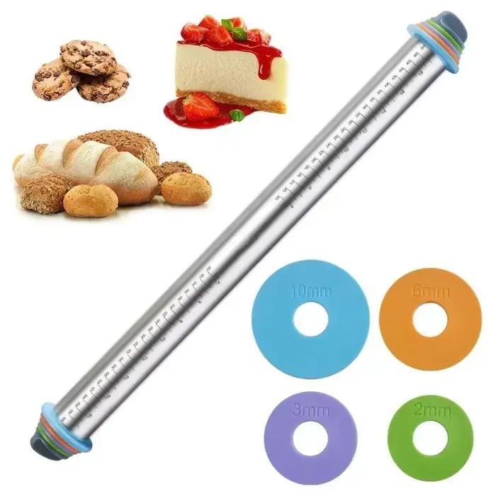Outil de roulement de cuisine, outils de cuisson, anneaux d'épaisseur réglables, rouleau de pâtisser