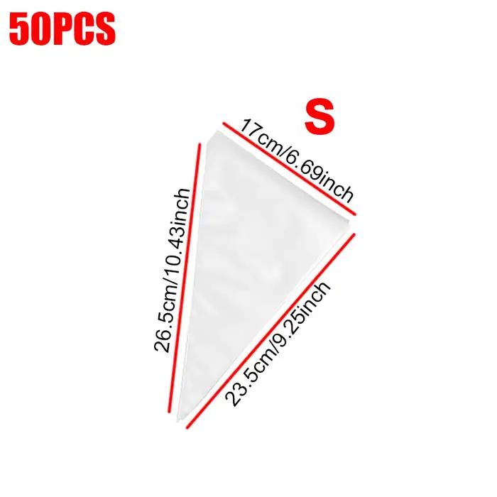 Lot de 50 poches à douille jetables pour pâtisserie, tailles S/M/L disponibles, pour la mise en form