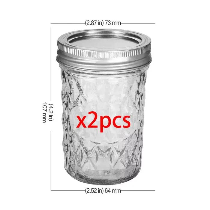 Bocaux Mason de Conserve de 240ml, Conserve de Gelée avec Vide Régulière, Idéal pour la Confiture, l