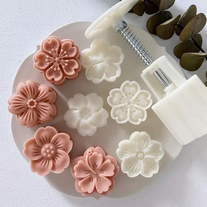 1 ensemble bricolage moule à gâteau de lune en plastique presse à main moule à pâtisserie presse à m