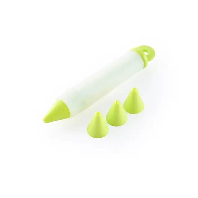 Stylo de glaçage pour pâtisserie, seringue de décoration de chocolat avec 4 buses, plaque en Silicon