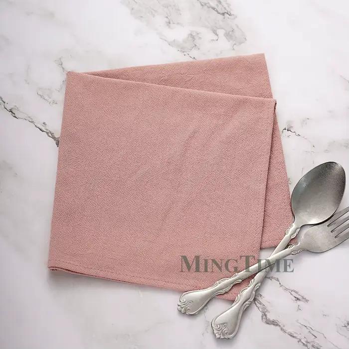 Serviettes de thé en coton lavé uni, 12 pièces, 40x40cm, tapis de salle à manger, fête de mariage, n