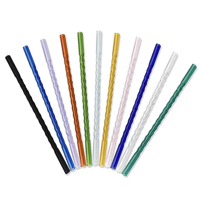 Paille à Smoothie en verre 200 pièces, pailles à boire claires réutilisables pour Smoothie Milkshake