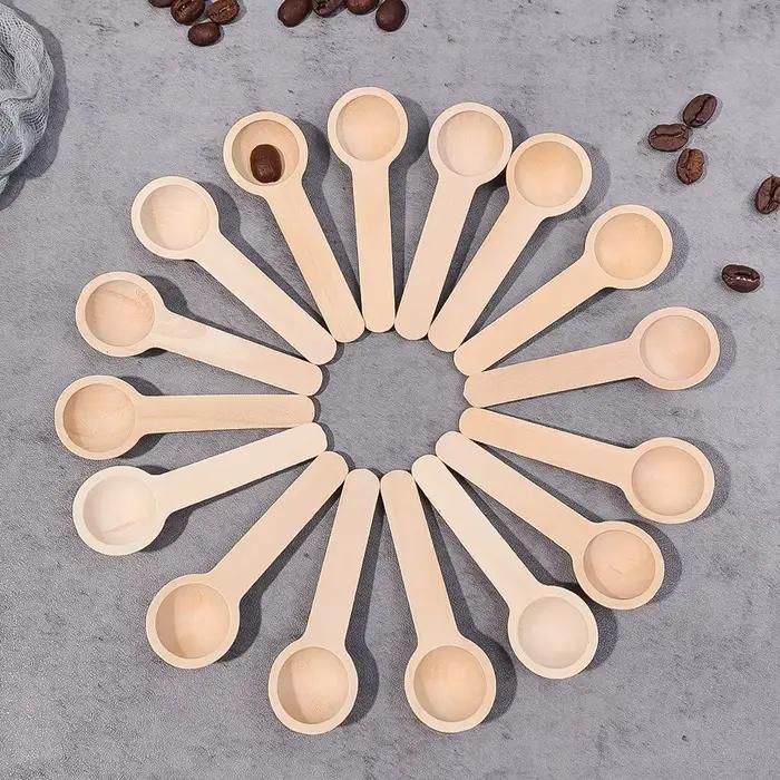 Mini cuillères en bois assaisonnement miel café cuisson grains de café sel pots à épices cuillères à