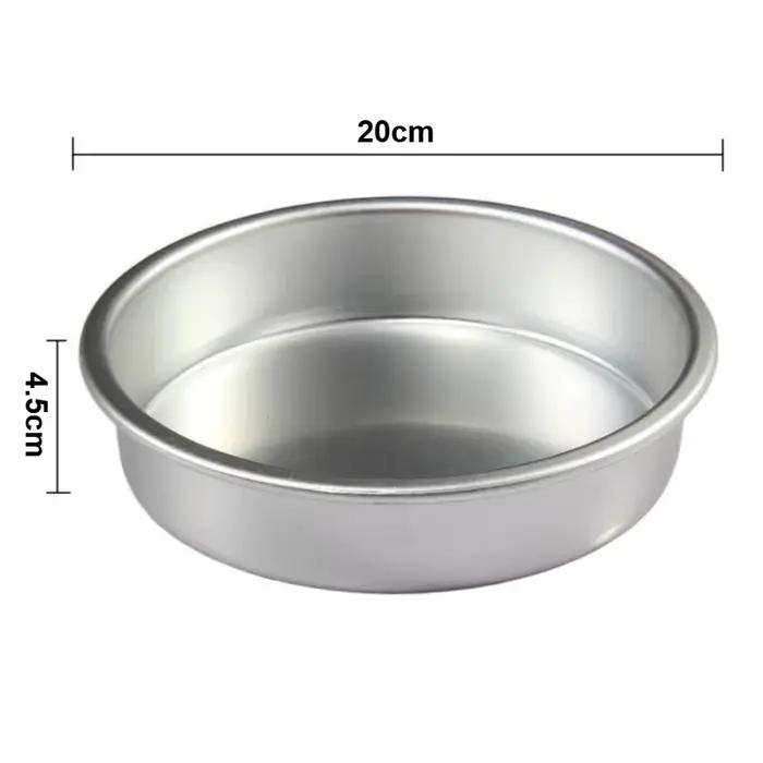 Moule à gâteau rond en aluminium de 20 cm – Moule à cheesecake antiadhésif pour pain, pouding et des