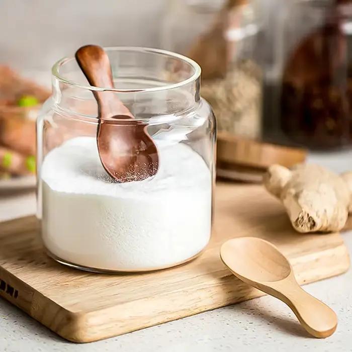 Mini cuillères en bois pour enfants, 4 pièces, petite cuillère à condiments pour épices, sucre, thé,