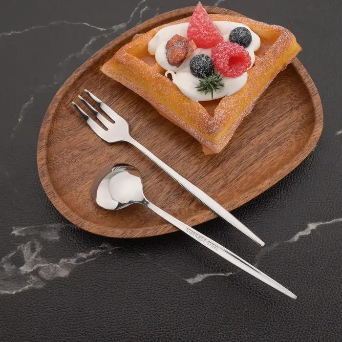 Cuillère à café dorée en acier inoxydable, 6 pièces, cuillères à café, gâteau glacé, Dessert, ensemb