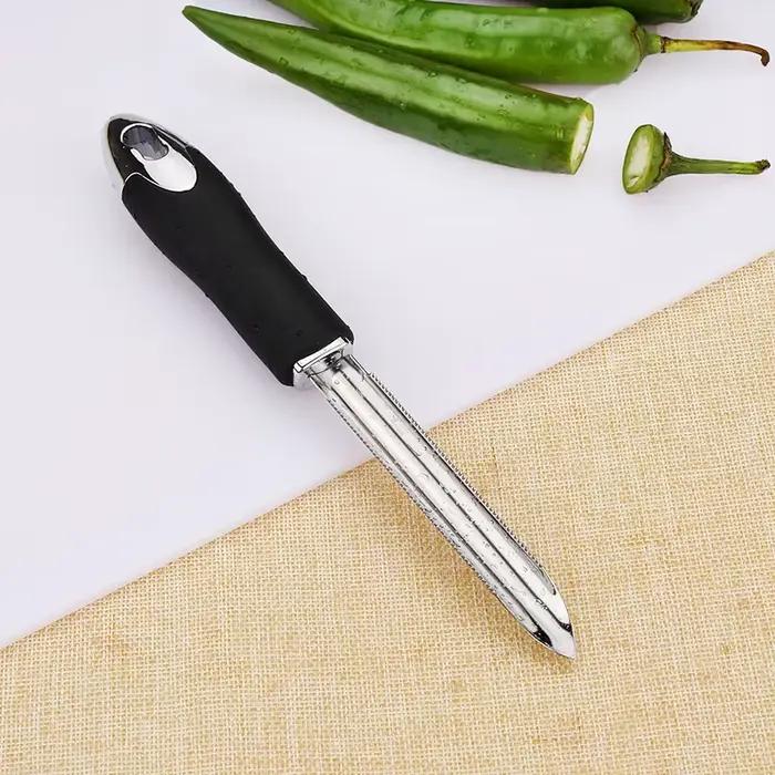 Extracteur de noyau de piment, Portable, en acier inoxydable, pour Zucchini, Courgette, concombre, G