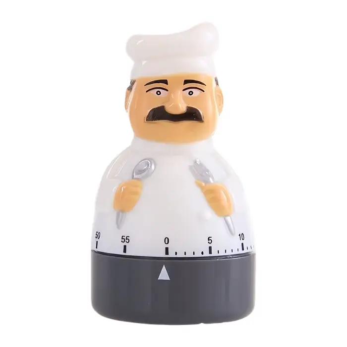 Minuteur de cuisine à cadran rotatif 60 minutes pour couteau, fourchette, chef, cuisson, pâtisserie,