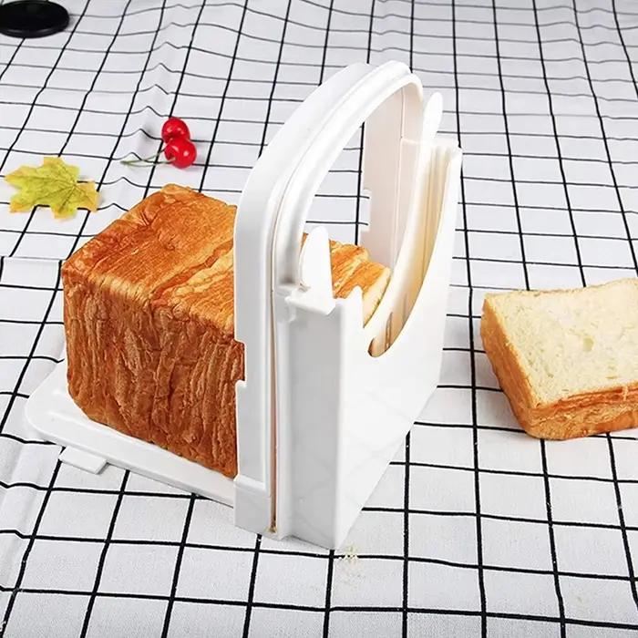 JXSLICER-Machine à trancher le pain de toast réglable, outils pliables en plastique, guide de coupe