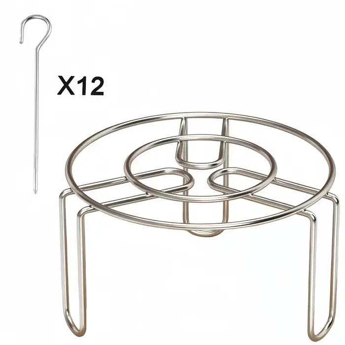 Grille verticale en acier inoxydable pour friture à air et barbecue, avec brochettes suspendues