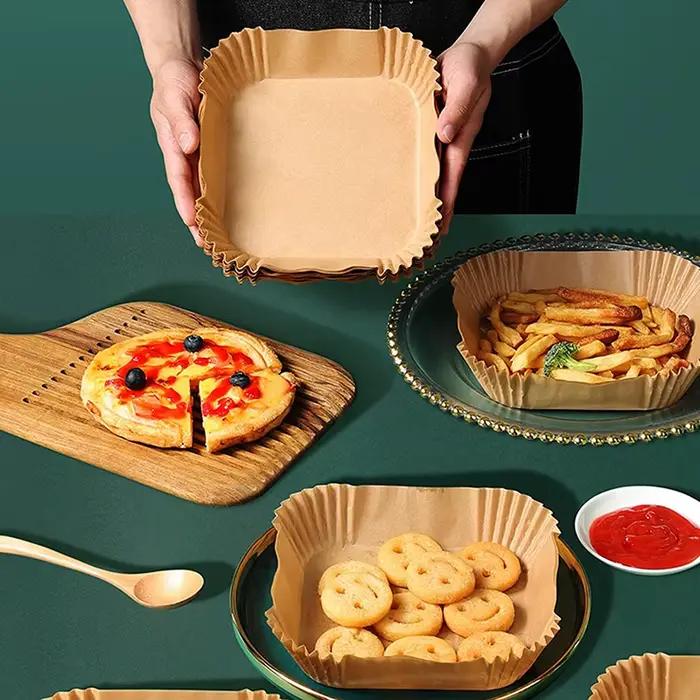 Revêtement en papier jetable pour friteuse à Air, pour Cosori ninja carré/rond, parchemin antiadhési