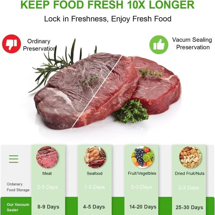 Sacs de scellage sous vide pour conserver les aliments, rouleaux de 12/15/20/25/28/cm, sac d'emballa