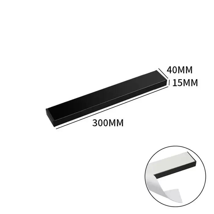 Porte-couteau magnétique noir en acier inoxydable 304, support mural, aimant de cuisine, porte-coute