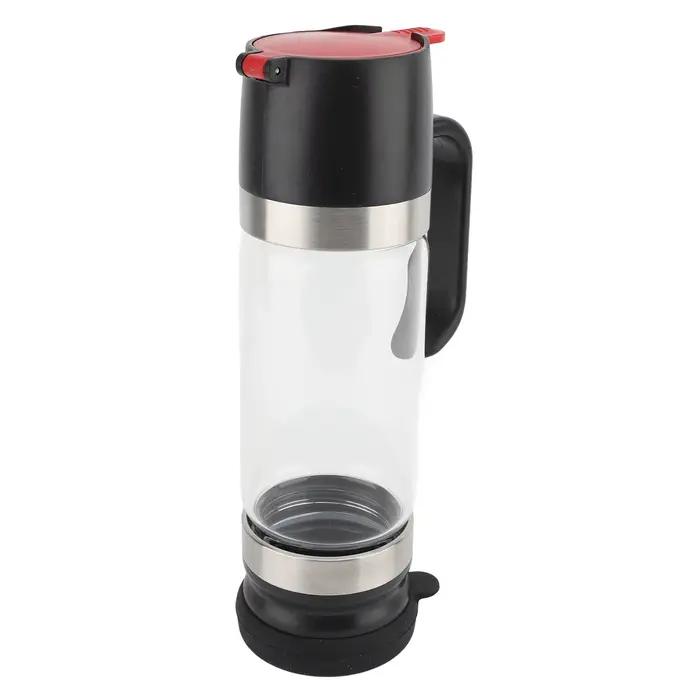 Distributeur de miel 350ml, distributeur de sirop en verre transparent avec poignée, empêche les gou