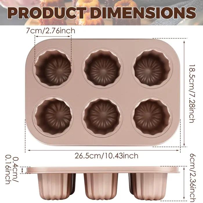 Moule Canele en acier au carbone 6/9/12 cavités moule Canelé antiadhésif moule à gâteau Muffin au ch