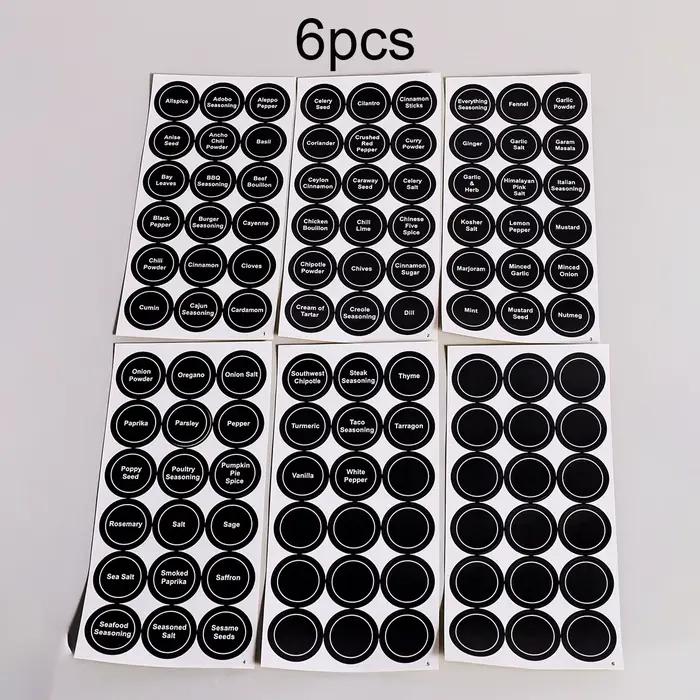 108 autocollants pour épices, étiquettes pour bocaux et bouteilles de cuisine, autocollants pour le