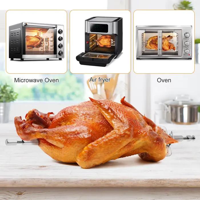 Fourchette en acier inoxydable pour friteuse à air et barbecue, rôtissoire durable pour griller du poulet, du poisson et autres viandes, outil de cuisine polyvalent pour fêtes et soirées familiales
