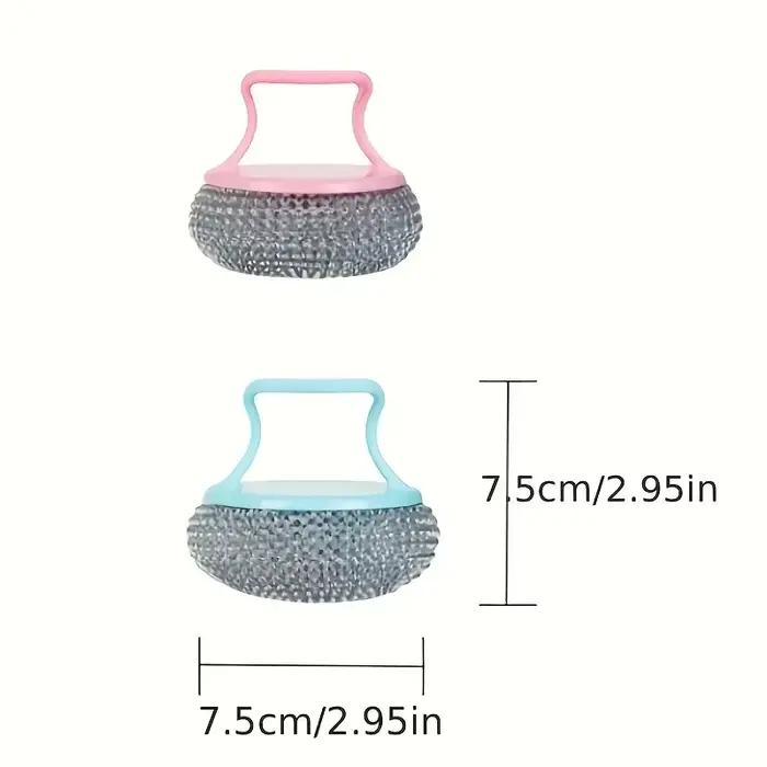 Brosse de nettoyage de fer avec poignée, brosse métallique pour nettoyer le Pot de poêle en fer, brosse de nettoyage de bol de vaisselle avec poignée, couleur aléatoire 1 pièce
