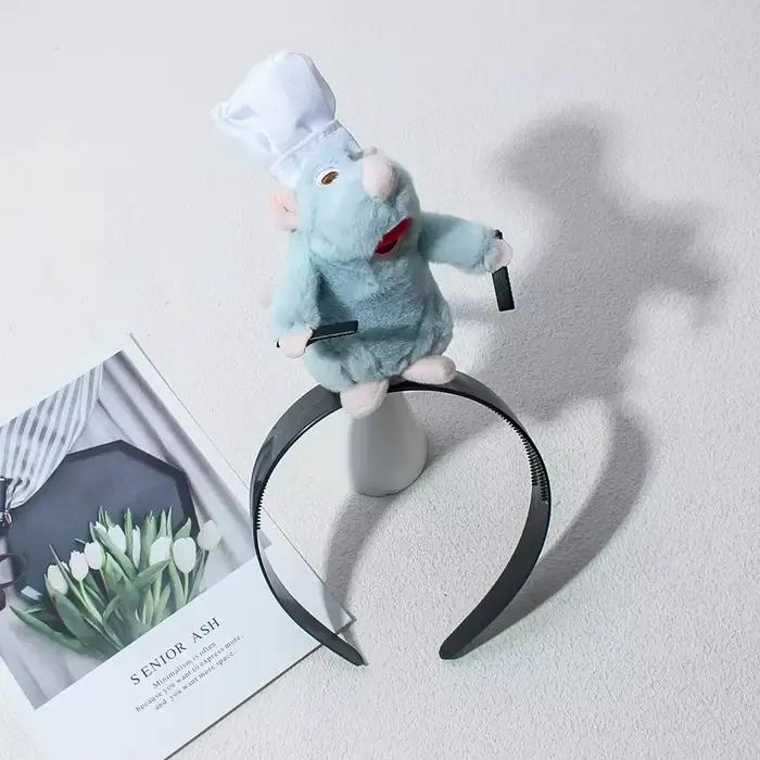 Serre-tête Ratatouille mignon, accessoire capillaire en peluche Kawaii, pince à cheveux large colorée, coiffe créative, cadeau