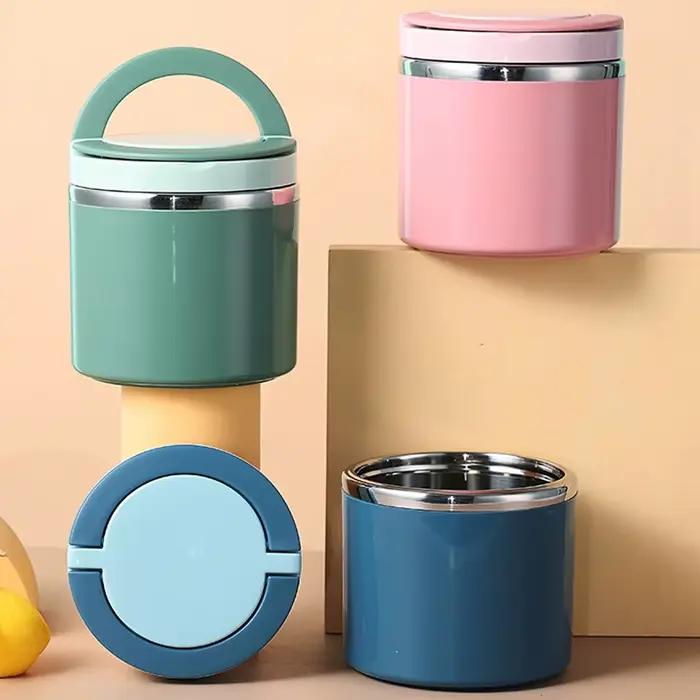 Pot de nourriture Thermos à soupe, récipient à déjeuner isolé, boîte à Bento pour aliments froids et chauds, flacon de nourriture, boîte à déjeuner en acier inoxydable avec poignée