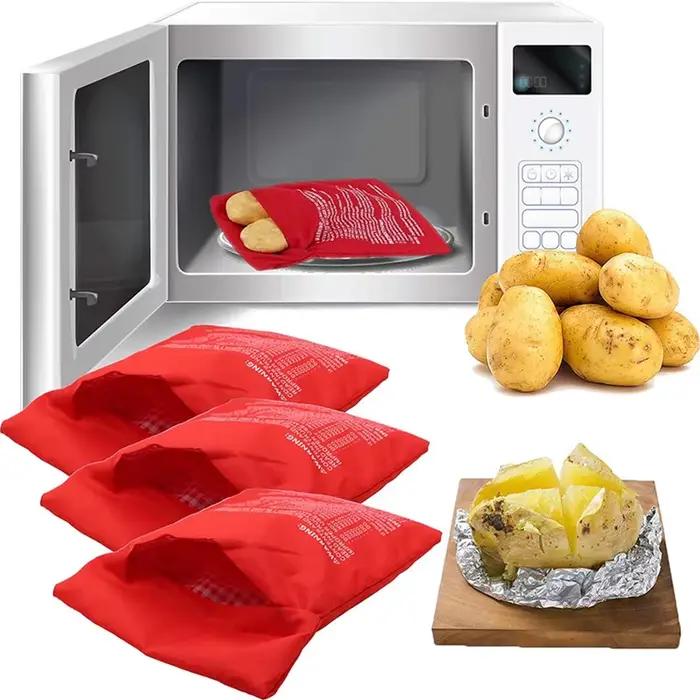 1 Sac de cuisson multifonctionnel pour patates douces grillées et maïs, compatible micro-ondes, pour usage domestique et cuisson à sec